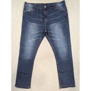 Phat Farm Jeans Mens Size 40x30 Blue Faded Whiskers Classic Skinny Straight